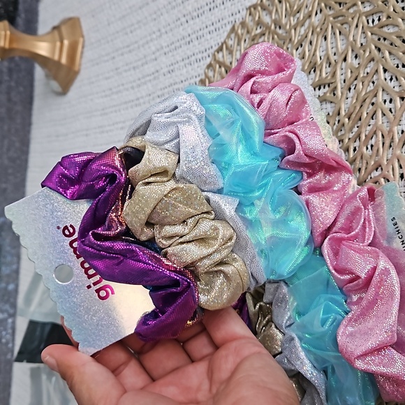 GIMME RAINBOW SPADKLING MERMAID SCRUNCHIES 10 PK - Picture 2 of 4